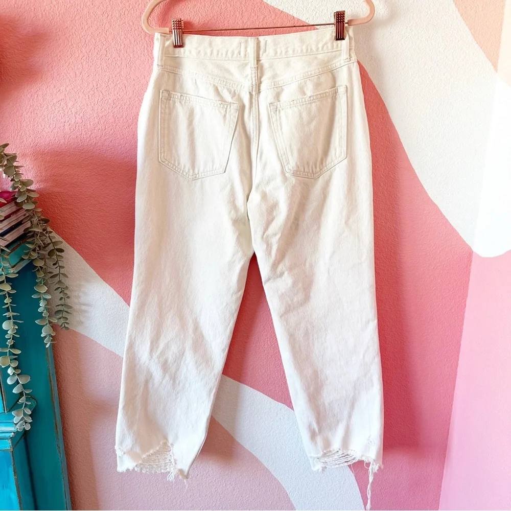 Abercrombie & Fitch White High Rise Vintage Straight Jeans 28 - Picture 3 of 7